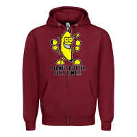 Burgundy peanut butter jelly time banana Zipper Hoodie - artisFamous