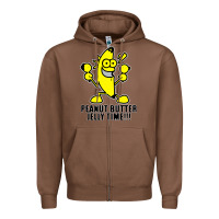 Chestnut peanut butter jelly time banana Zipper Hoodie - artisFamous
