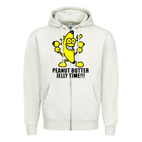 Oatmeal Heather peanut butter jelly time banana Zipper Hoodie - artisFamous