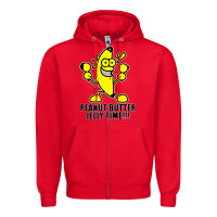 Red peanut butter jelly time banana Zipper Hoodie - artisFamous