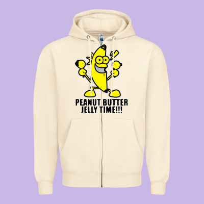 Peanut Butter Jelly Time Banana Zipper Hoodie Designed By Artisfamous