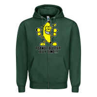 Sports Green peanut butter jelly time banana Zipper Hoodie - artisFamous