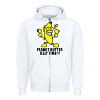 White peanut butter jelly time banana Zipper Hoodie - artisFamous