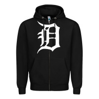 Black detroit Zipper Hoodie - artisFamous