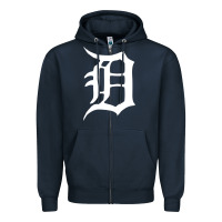 Navy detroit Zipper Hoodie - artisFamous