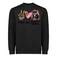 Black peace love french bulldog Heavyweight Sweatshirt - JahusDesignShop
