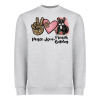 Peace Love French Bulldog Heavyweight Sweatshirt | Teevron