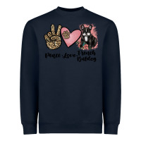 Navy peace love french bulldog Heavyweight Sweatshirt - JahusDesignShop