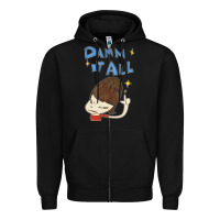 Black Damm It All Zipper Hoodie - artisFamous