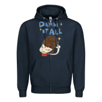 Navy Damm It All Zipper Hoodie - artisFamous