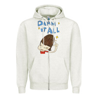 Oatmeal Heather Damm It All Zipper Hoodie - artisFamous
