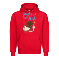 Red Damm It All Zipper Hoodie - artisFamous