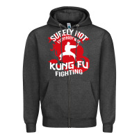 Charcoal Heather surely not everybody was kung fu fighting Zipper Hoodie - artisFamous