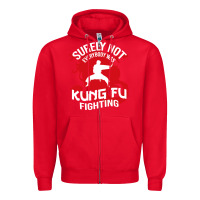 Red surely not everybody was kung fu fighting Zipper Hoodie - artisFamous