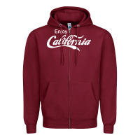Burgundy enjoy california Zipper Hoodie - artisFamous