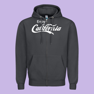 Enjoy California Zipper Hoodie Designed By Artisfamous