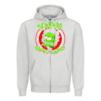 Dove Grey voodoo glow skulls Zipper Hoodie - artisFamous