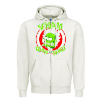 Oatmeal Heather voodoo glow skulls Zipper Hoodie - artisFamous
