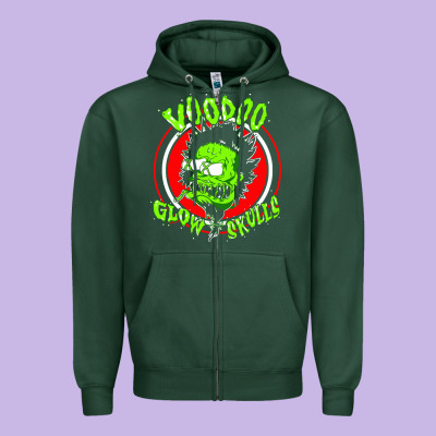 Voodoo Glow Skulls Zipper Hoodie Designed By Artisfamous