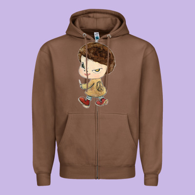 Little Yoshitomo Knives Zipper Hoodie Designed By Artisfamous