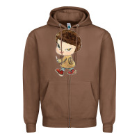 Chestnut Little Yoshitomo Knives Zipper Hoodie - artisFamous