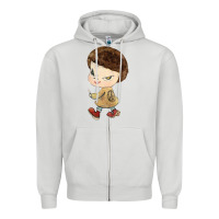 Dove Grey Little Yoshitomo Knives Zipper Hoodie - artisFamous