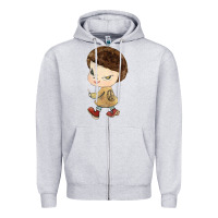Heather Grey Little Yoshitomo Knives Zipper Hoodie - artisFamous