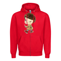 Red Little Yoshitomo Knives Zipper Hoodie - artisFamous