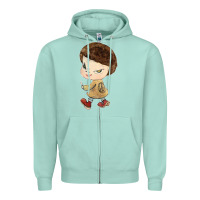 Seafoam Little Yoshitomo Knives Zipper Hoodie - artisFamous