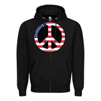 Black United states peace symbol Zipper Hoodie - artisFamous