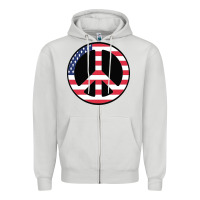 Dove Grey United states peace symbol Zipper Hoodie - artisFamous