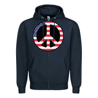 Navy United states peace symbol Zipper Hoodie - artisFamous