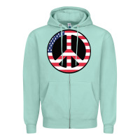 United States Peace Symbol Zipper Hoodie | Teevron