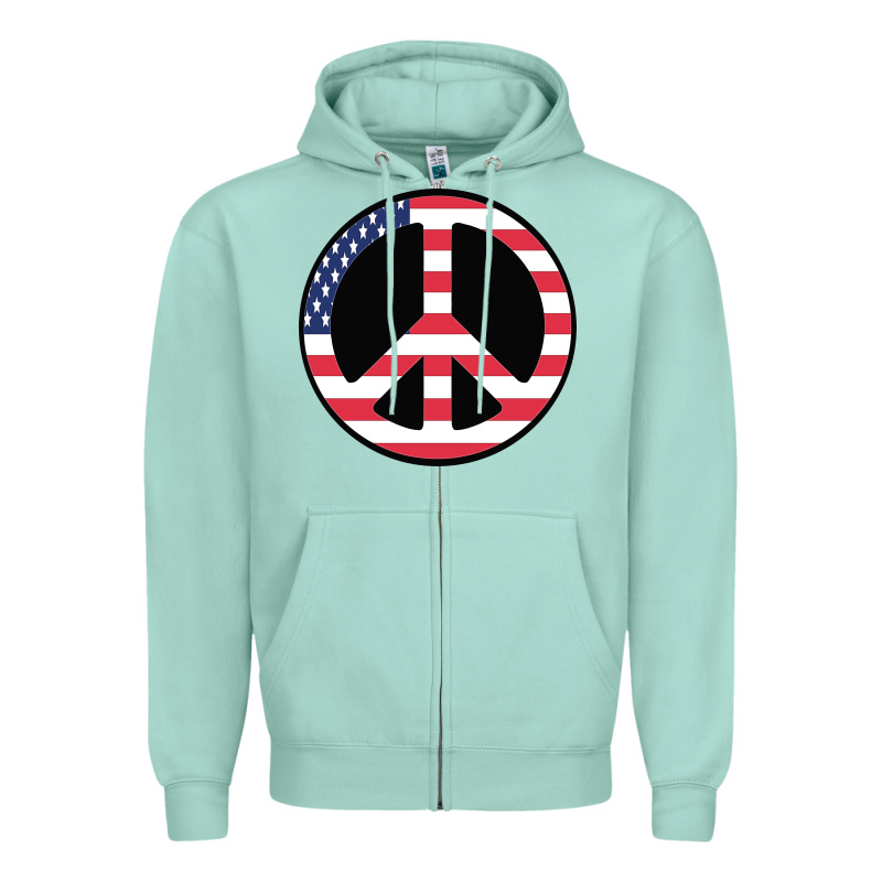 United States Peace Symbol Zipper Hoodie by artisFamous | Teevron