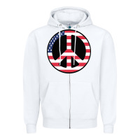 White United states peace symbol Zipper Hoodie - artisFamous