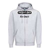 Heather Grey freightliner run smart Zipper Hoodie - artisFamous