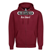 Burgundy freightliner run smart Zipper Hoodie - artisFamous