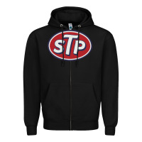 Black stp motor oil distressed Zipper Hoodie - artisFamous