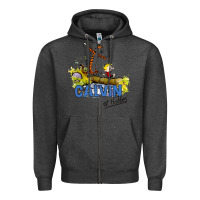Charcoal Heather calvin hobbes Zipper Hoodie - artisFamous