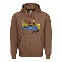 Chestnut calvin hobbes Zipper Hoodie - artisFamous