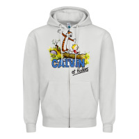 Dove Grey calvin hobbes Zipper Hoodie - artisFamous