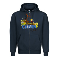 Navy calvin hobbes Zipper Hoodie - artisFamous