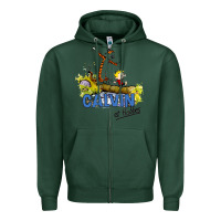 Sports Green calvin hobbes Zipper Hoodie - artisFamous