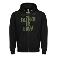 Black World's Greatest Father-In-Law - Dad and Grandpa Zipper Hoodie - artisFamous