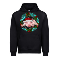 Black Baby Pig Christmas Urban Hoodie - RanaPortraitStore