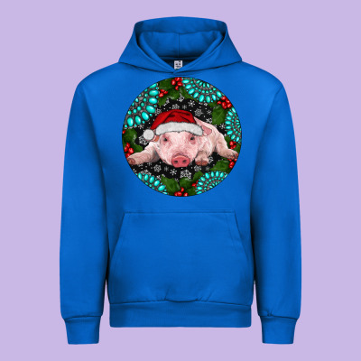 Baby Pig Christmas Urban Hoodie Designed By Ranaportraitstore