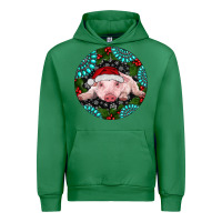 Emerald Baby Pig Christmas Urban Hoodie - RanaPortraitStore