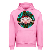 Fuchsia Pink Baby Pig Christmas Urban Hoodie - RanaPortraitStore
