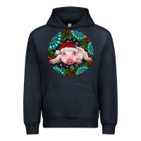 Navy Baby Pig Christmas Urban Hoodie - RanaPortraitStore