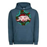 Pigment Midnight Navy Baby Pig Christmas Urban Hoodie - RanaPortraitStore